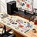 TIRANVERA Desk Cover Mat, Large Cute Mouse Pad, Desk Pad Mat Decor for Office Game Home 31.5 X 15.7 Inch (Watercolor Stickers)