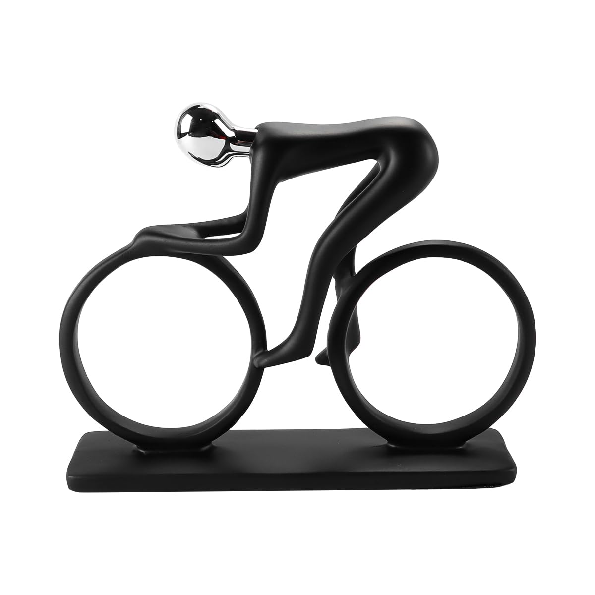 Sculpture d'homme à cheval sur son vélo, cadeau idéal