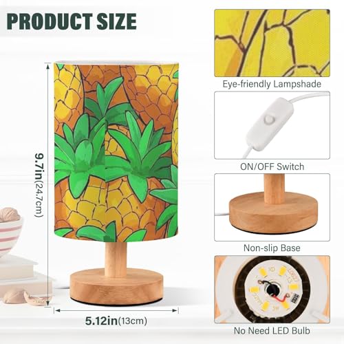 Lámpara de noche piña para mesa infantil con USB miniatura 3