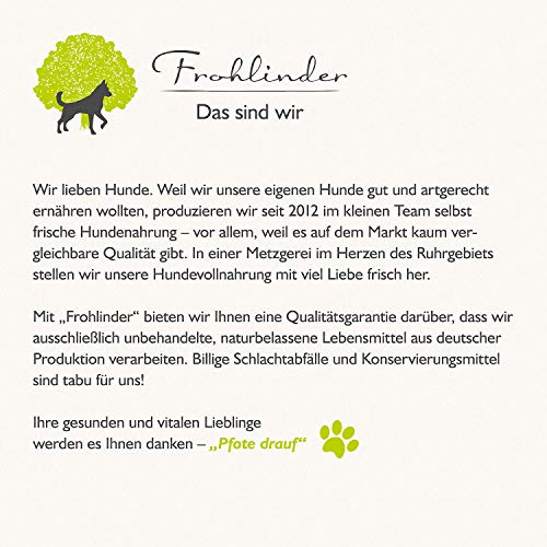 Frohlinder Hundewurst Klassik | Vollnahrung für Hunde mit normalem Bewegungsdrang ab dem Welpenalter | Eigenherstellung aus Deutschen Produkten | 100% natürliche Zutaten ohne Zusatzstoffe
