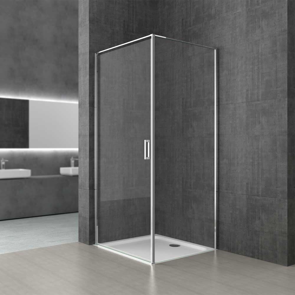 Db Durovin Bathrooms Clear Durovin Bathrooms 800 X 900Mm Corner Shower Enclosure Cubicle - Pivot Door Right Hand Side Handle