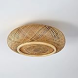 MODEBHD Lighting Handmade Ceiling Lighting Fixtures Creative Bamboo Flush Mount Ceiling Light Rattan Lantern Light Vintage Hanging Light Used for Tatami Living Room, Bedroom, Kitchen