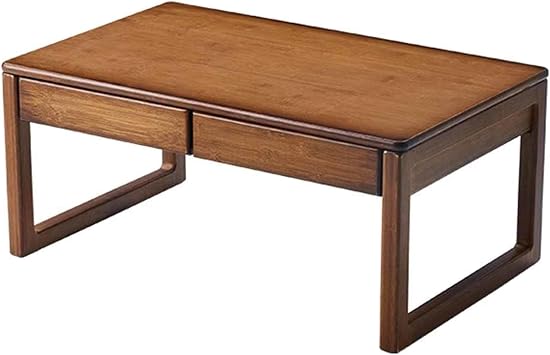 Small Coffee Table - Mid Century Modern Coffee Table with Storage Drawer - Japanese Tatami Low Table Floor Table Notebook Stand for Living Room Home Office,27.6" L-Walnut Color