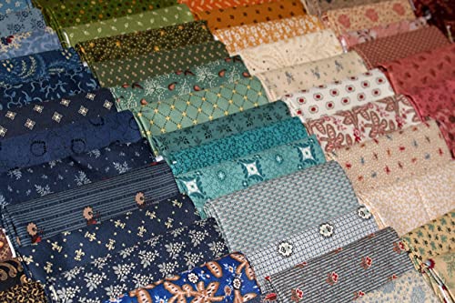 10 Fat Quarters - American Civil War Fat Quarter Bundle 1800's Historical Reproduction Quality Quilters Cotton Fabrics M228.01 - Thumbnail 3