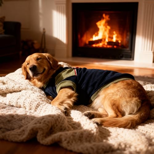 Image of JoyDaog Cozy Velvet Winter Jacket Dog Sweater 22 Inches (2XL) Warm Knit Jacket Soft, Comfortable & Stylish Fit (Assorted Designer Styles) Suitable for Medium Dogs Pack of 1 (Nylon)