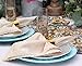 COTTON CRAFT Flax Linen Cloth Napkins with Lace - Set of 12 Lunch Dinner Napkins - Elegant Everyday Fall Harvest Thanksgiving Holiday Table Napkin - Washable Reusable Napkin - Oversized 20x20- Natural