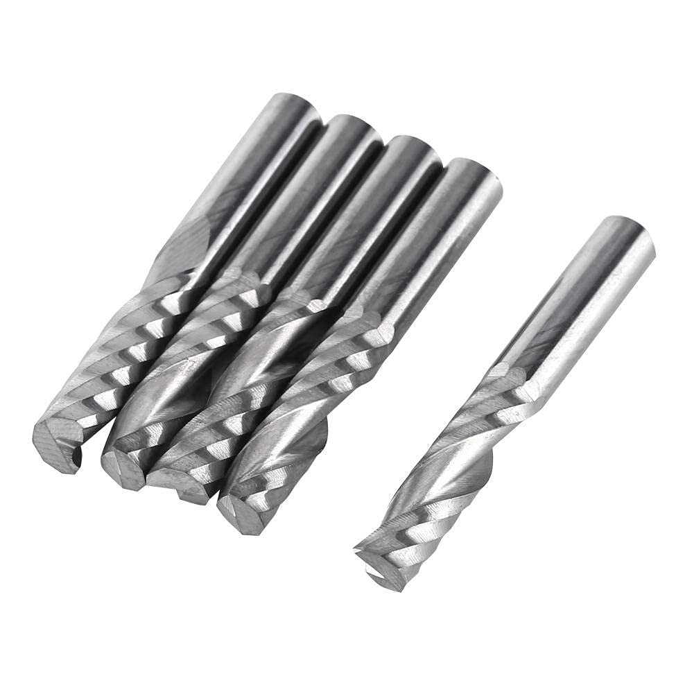Akozon 6mm Frez z trzpieniem z węglika wolframu Pojedyncze ostrza spiralne Frezowanie CNC Frezowanie 5 sztuk