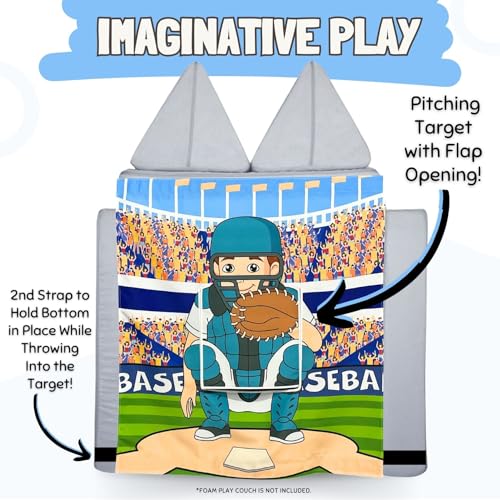 Image of Couch Swag Play Panel for Childrens Foam Sofa Kids Couch (Baseball)