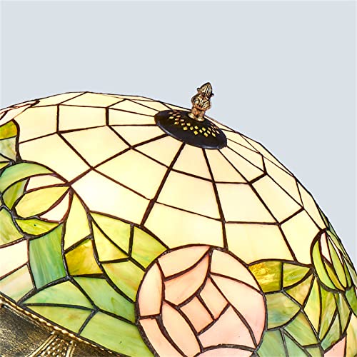 Plafonnier encastré 40,6 cm intensité variable, luminaire rétro en verre teinté rose - 7