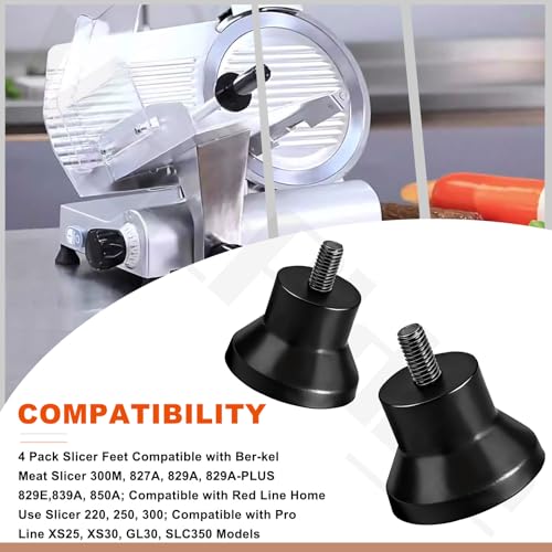 4 Pack 01-400827-00093/01-40829E-00093 Slicer Feet Compatible with BER-kel Meat Slicer Machine 850A, 300M, 827A, 829A, 829A-PLUS, 829E, 839A Models by VoltRidge - Image 4