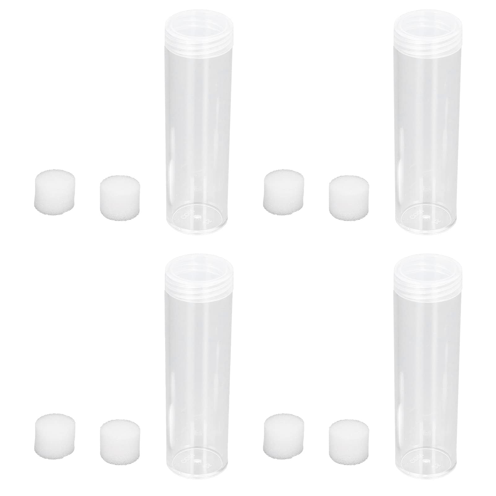 Tube rond transparent pour pièces de monnaie, tubes en plastique réutilisables faciles à charger 25mm / 0.98in 10pcs pour pièces de monnaie