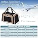 Petsfit Transportbox Katze kleine Hunde leicht Hundetasche Flugzeug für kleine Hunde Katzen Transporttasche Hundetragetasche,Tragetasche Hund Flugtasche mit Schutzgurt & erweiterbare Matte, S/Khaki