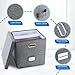 Sturdy Vinyl Record Storage Box - Album Storage Holds up 50+ Single Record, LP Storage Organizer Crate With Lid, Decorative Moving Box For Records, Solutions to Protect Your Precious Collection Grey