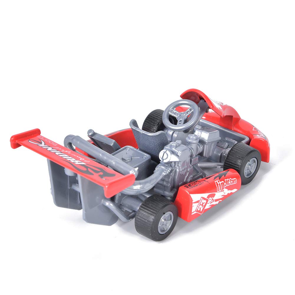 Akozon 1:32 Scale Alloy Go Kart Racing Car Model Pull Back Ornaments for (Red), Approx.6.7x13x4cm/2.6x5.1x1.6in - Image 3