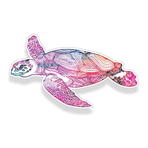 Sea Turtle Sticker Pink White Watercolor Car Window Bumper Decal Custom Printed Ocean Beach Sea Animal Die Cut Vinyl Graphic #TOP30