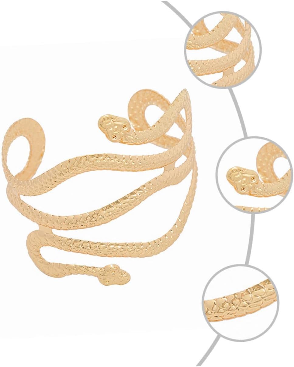 LIFKOME 1Pc Exaggerating Metal Punk Style Snake Design Armlet for Women Unique Jewelry for Parties Daily Wear Fashionable Grunge Accessory