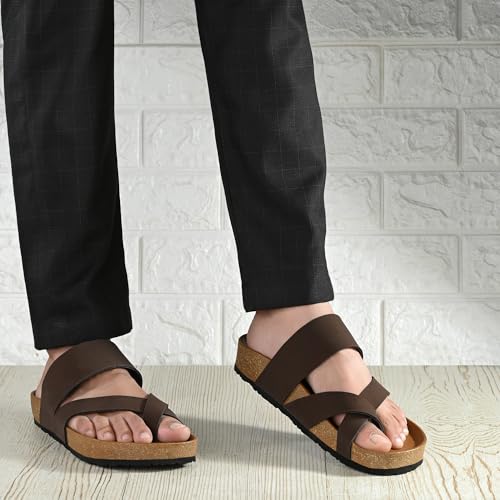 Image of Centrino Men's Berkin-Style Slip-On Sandals | Open Toe Design | Soft PU Footbed | Lightweight & Comfortable | Arch Support | On-Grip Sole | Casual Outdoor Wear (6864)