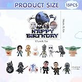 15Pcs Star Cake Toppers,Star Mini Figures Cake Decoration, Cartoon Figures Set Happy Birthday Decoration for Kids - Image 3