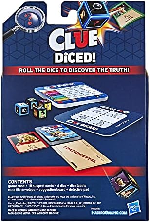 Hasbro Gaming Clue Diced Game, Easy to Learn Game, Quick Game, Portable Travel Game, Family Board Game, Fast Game for Kids Ages 8 and Up