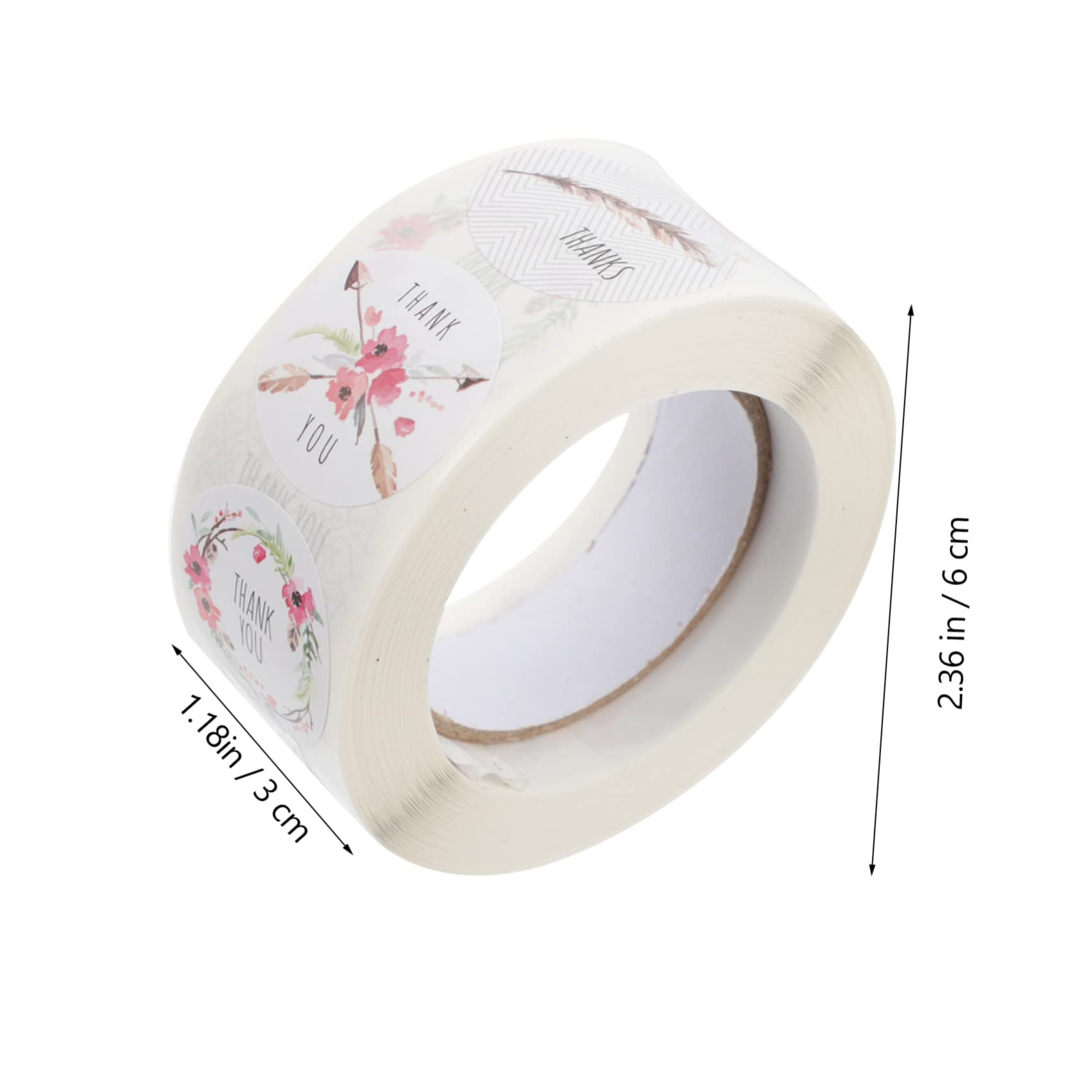 Tofficu 18rotoli Adesivi Ringraziamento Per Decorazioni Di Feste Di Stickers Autoadesivi Floral Per Buste Sacchetti e Regali Etichette Per Compleanni e Matrimoni