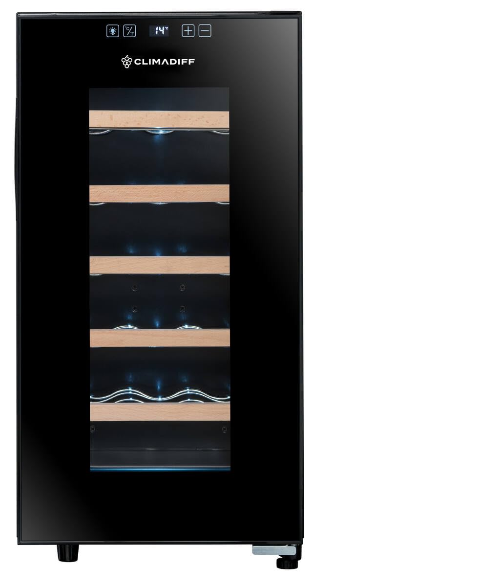 CLIMADIFF CC18F Hybrid-Weinkühlschrank 18 Flaschen Temperaturbereich 11°C-18°C freistehend