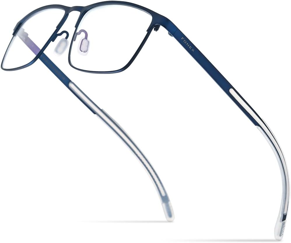 FONEX Titanium Glasses Frame,Men Square Myopia Optical Eyeglass Frame 8521