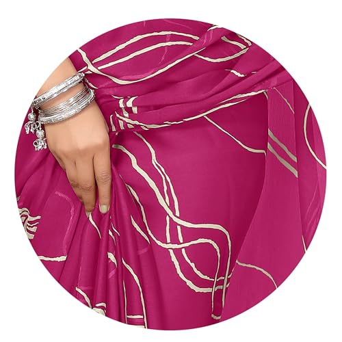 Image of MIRCHI FASHION Women's Ready to Wear 1 Minute Drape Chiffon Printed Saree with Blouse Piece