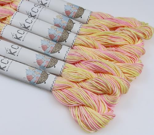 Image of KCS Big skeins of 25 Meters Size 25 Color Variegated Cross Stitch Stranded Threads,6 skeins,4160