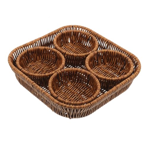 OFFSCH Storage Baskets Set Small Round Baskets for Snacks Fruit Dried Fruits Multipurpose