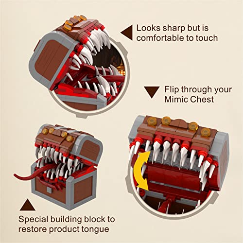 Mimic Treasure Chest Building Sets Compatible For Lego,Dragons Board Game Monster Model Collection Toy Gifts For Fans Friend Age 6+(366Pcs) #TOP2