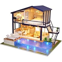 Flever Dollhouse Miniature DIY House Kit Manual Creative with Furniture for Romantic Artwork Gift Perfect Time Apartment