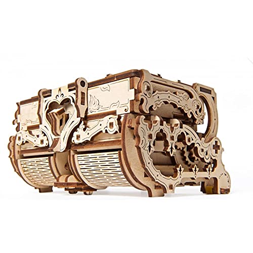 UGEARS Schatulle 3D Modellbausatz Holztruhe-3D Holzbausatz Schatzkiste-3D Puzzle Erwachsene Box (Antik-Schatulle) – Bild 6