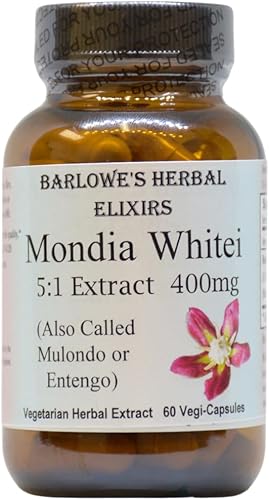 Barlowe's Herbal Elixirs Mondia Whitei Extracto 5:1 | 400 mg por cápsula | Hierba tradicional africana de vitalidad para la salud y el bienestar