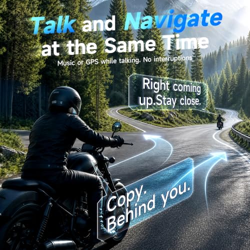 Image of Moman Motorcycle Intercom, 2-Way Intercom Communication Systems, FM Music Sharing, Hi-Fi Stereo, CVC Noise Cancellation, Waterproof BT5.1 Group Helmet Speaker Headset, for Dirt Bike /ATV(H2E 1 Pack)