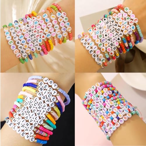 Friendship Bracelets Boho Stackable Bracelets for Women Beach Jewelry Surfer Heishi Clay Bead Bracelets2