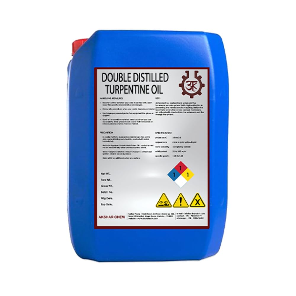 Double Distilled Turpentine Oil (10 KG)- Versatile Industrial Solvent for DIY Projects | 100% Pure Pine Derived