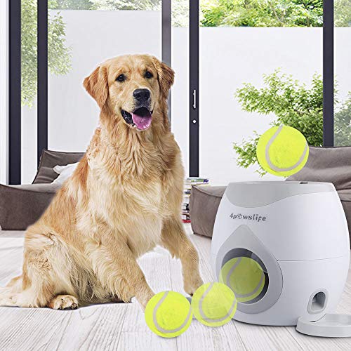 4pawslife Automatic Dog Feeder, Interactive Dog Ball Fetch and Treat Dispenser Treat Toy