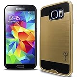 Galaxy S7 Case, CoverON® [Chrome Series] Faux Brushed Metal Hard Slim Fit Hybrid Protective Cover Case for Samsung Galaxy S7 - Gold & Black