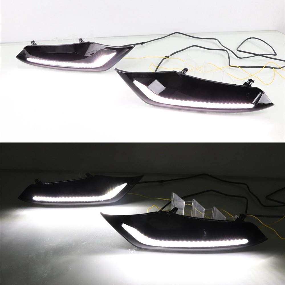 Luces diurnas LED DRL para compatible for Mazda 3 Axela desde 2019 2020, LED parachoques delantero DRL + streamer amarillo luces de señalización