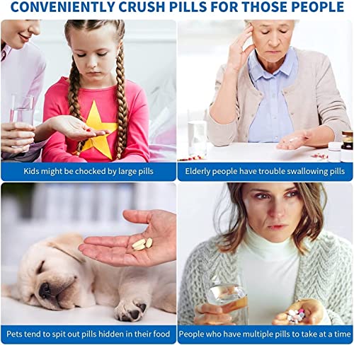 Electric Pill Crusher Grinder Pulverizer - Pill Grinder For Small Or Large Pills And Vitamin Tablets Grinding To Fine Powder, Electronic Pulverizer With Replaceable Stainless Steel Blades ，Brush, Spo #TOP1