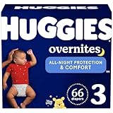 Huggies Overnites Size 3 Overnight Diapers (16-28 lbs), 66 Ct, Packaging May Vary