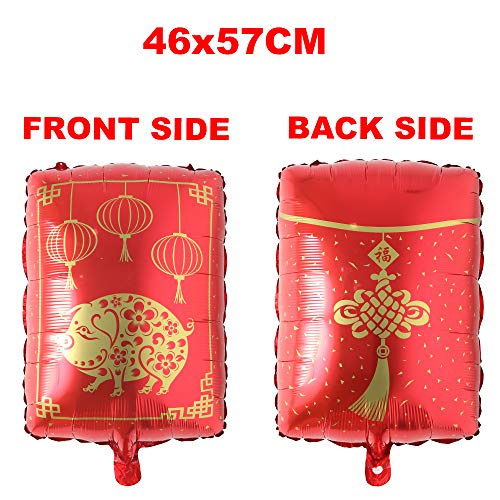 2020 Chinese Red Bag Happy New Year Firecracker Red Envelope Helium Balloons Party Decoration Foil Balloons Party Supplies (Firecracker) #TOP3