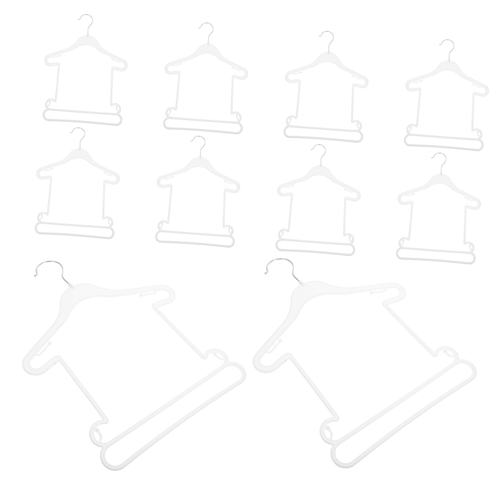 Garneck 10pcs Baby Coat Hangers Space-Saving Plastic Boys and Girls Hangers Newborn to Children Laundry Drying Rack for Baby Clothes