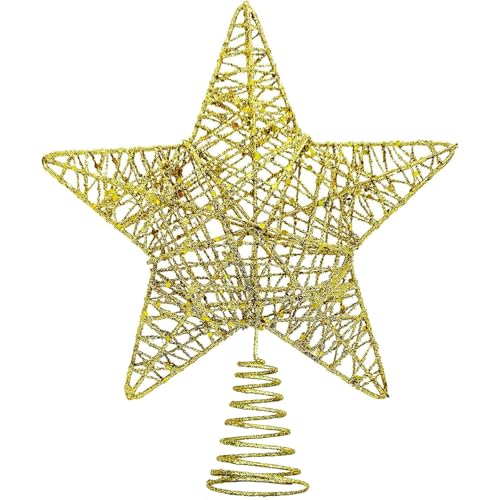 Christmas Tree Topper, Christmas Tree Star, Gold Glitter Star for Christmas Tree, Christmas Tree Decoration