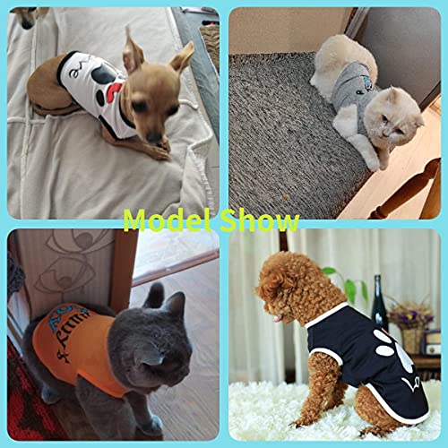 Sebaoyu 4 Pack Dog Puppy Clothes for Small Medium Dogs Boy Girl-Puppy Dog Clothing Shirts Female Male-Pet Apparel & Accessories Yorkie Teacup Chihuahua Ropa para Perros Clothes-Cute Cat Outfit (Xs)