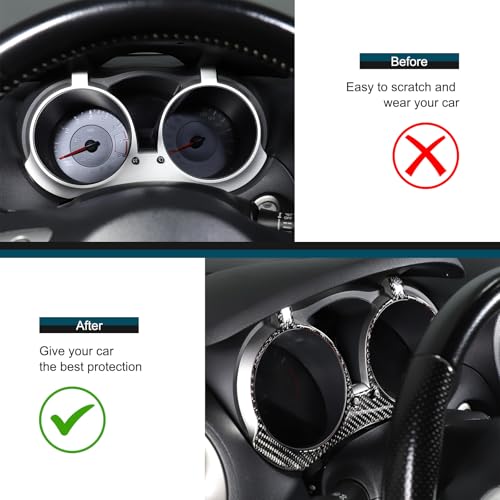 Aotumcer Car Dashboard Cover Trims for 2011-2019 Nissan Juke Infiniti ESQ Accessories Center Console Speedometer Cover Carbon Fiber Center Console Speedometer Trim Decorative Stickers (Black) by Aotumcer - Used condition - Image 5