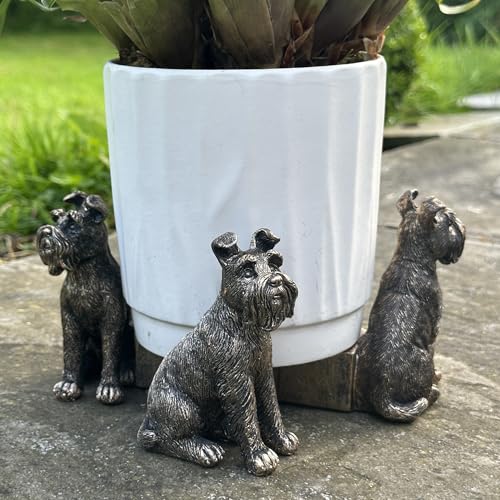 Animal Crackers SET of 3 Schnauzer Dog shaped Plant Flower Pot Stands ornament decoration Dog lover gift