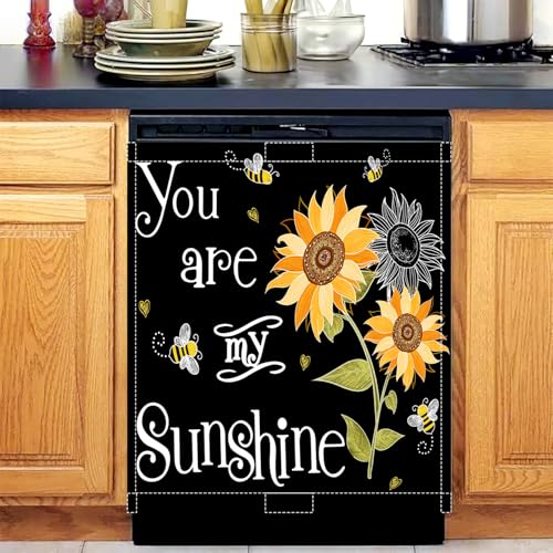 Image of You are My Sunflower Dishwasher Magnet Cover, Summer Dishwasher Magnet Sticker for Kitchen Decoration 23x26in Dish Washer Magnetic Sticker Panel Decal