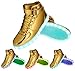 GreatJoy Cool Fun Light Up LED Shoes Sneaker 7 Colors USB Charging (38 / 7B Women / 5.5D Men, Gold)
