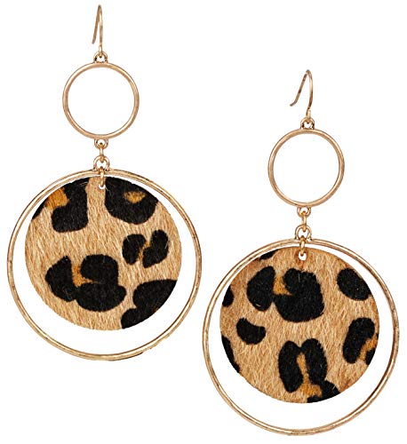 Trendy Leopard Snake Animal Print Boutique Statement Earrings Jewelry Hoop for Women